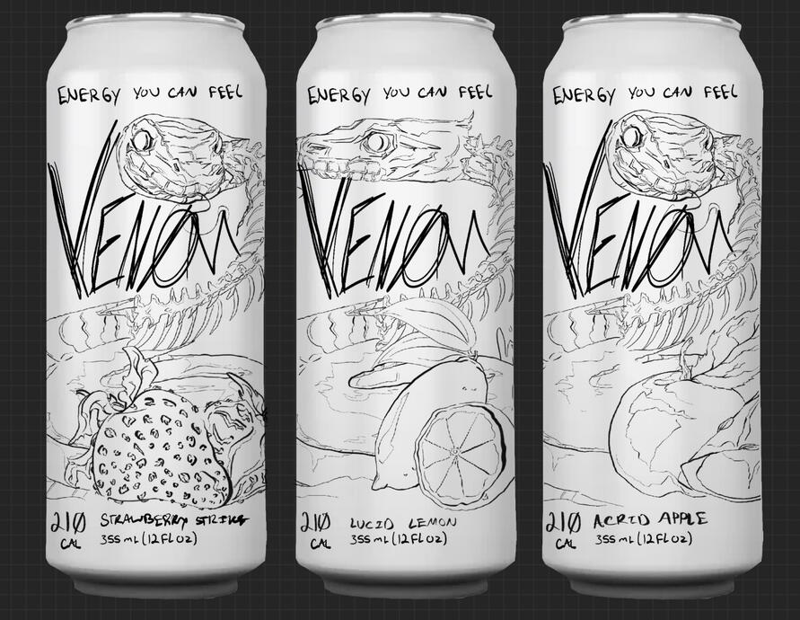 Venom Energy Drink Can Draft